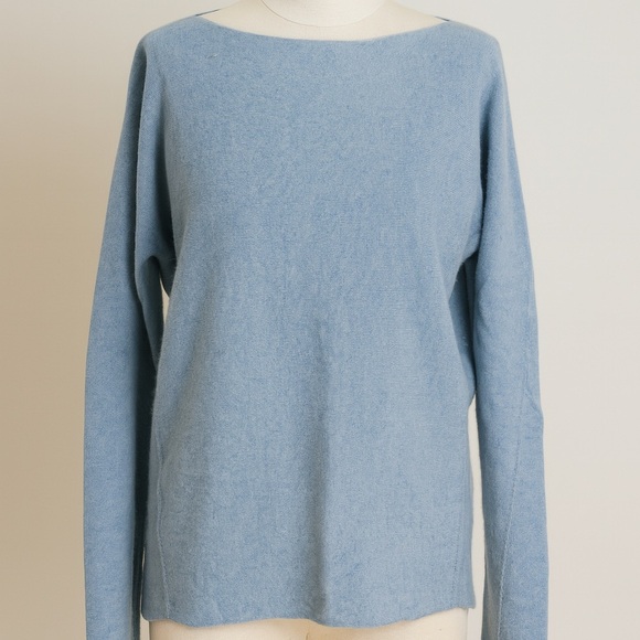 Bianco & Blue Cashmere Blend Boatneck Sweater Size M - Picture 1 of 6